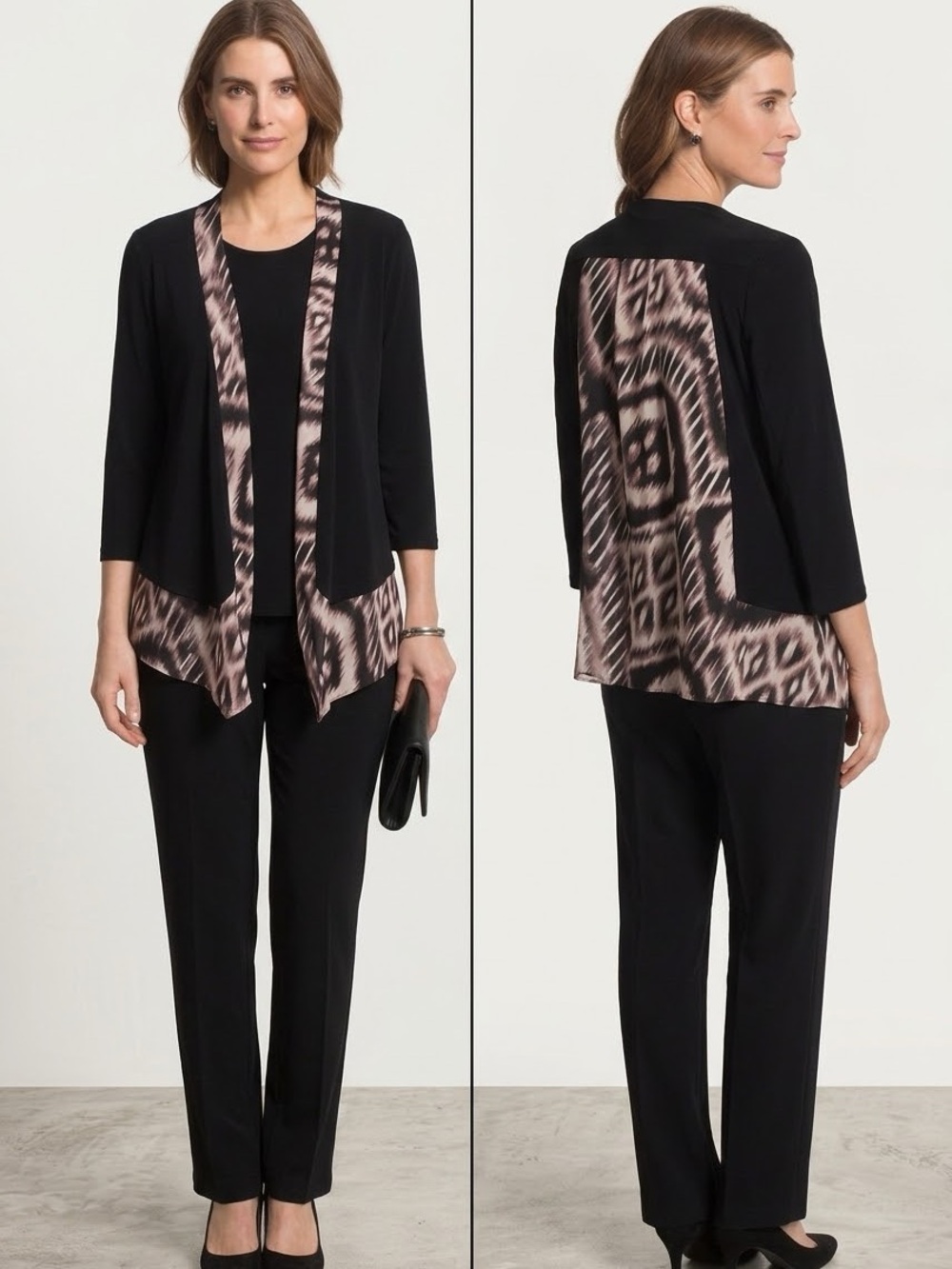 Chico’s Travelers Classic Fabric Mix Jacket (C1)